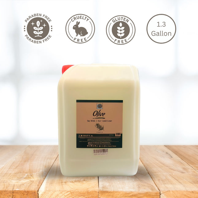 Roomsium Olive Hair Conditioner - 1.3 Gallon - Paraben Free - Gluten Free - Cruelty Free - Bulk Refill For Hotels Spas & Salons