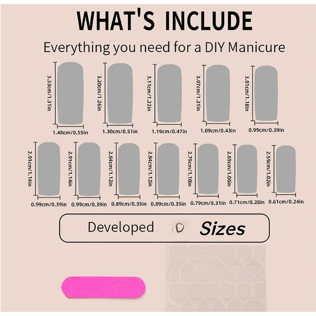 24 PCS Planet Diamond Star Nail Art, Long Length Long Water Pipe Fake Nails,Square Head Nail Tips False Nail