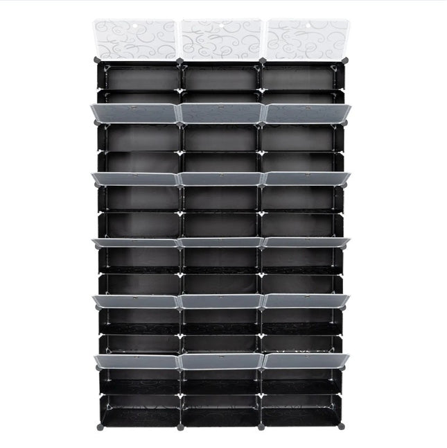 12 Layer Portable 72 Pairs Shoe Rack Storage Rack 36 Grid Tower Rack Storage Cabinet Bracket
