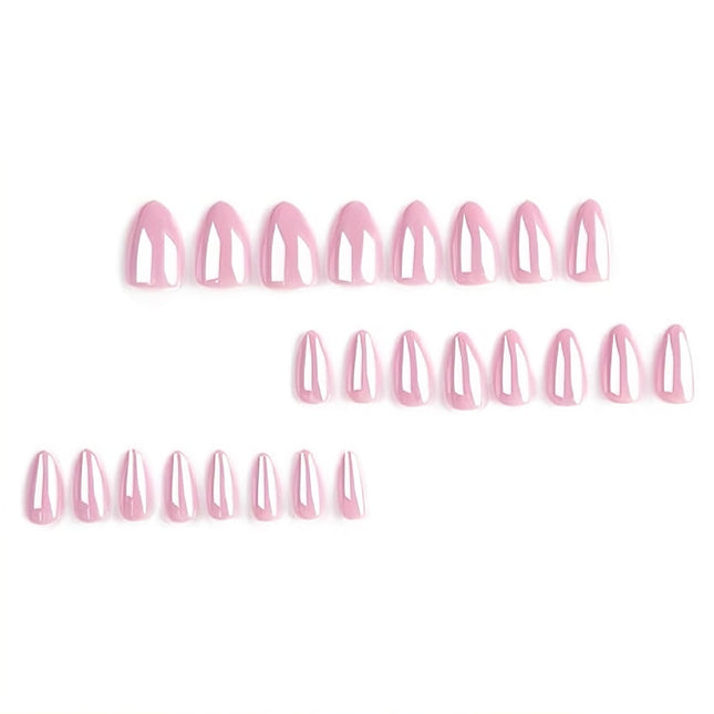 24 PCS Aurora Powder Nail Art, Length Long Water Pipe Fake Nails, Had Nail Tips False Nail