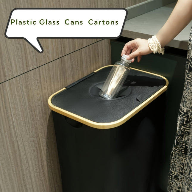 Kitchen  Recyclable Trash Can 26 Gallons Removable Reusable Inner Bag With Lid Bottle Plastic Waste Kitchen Trash Can