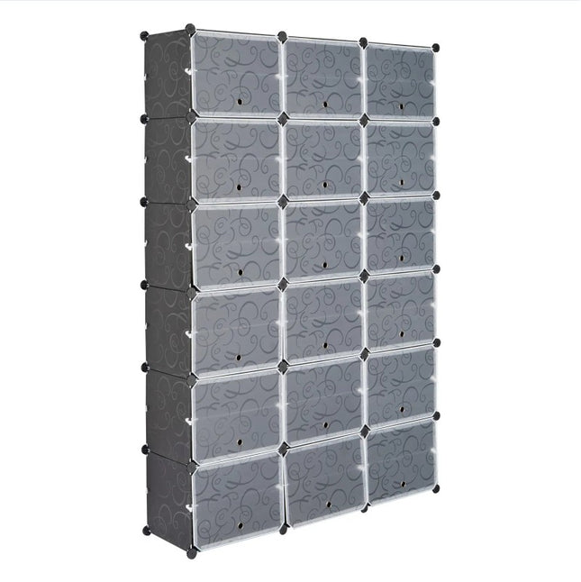 12 Layer Portable 72 Pairs Shoe Rack Storage Rack 36 Grid Tower Rack Storage Cabinet Bracket