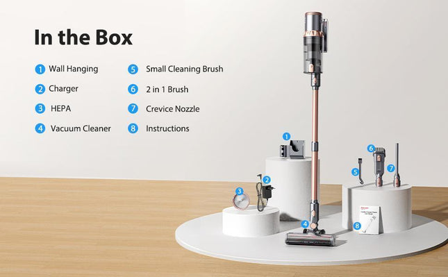 45KPa Strong Suction Power Wireless LED Touch Display 60 Minutes Of Battery Life Home Lightweight Handheld Pet Hair Vacuum Cleaner