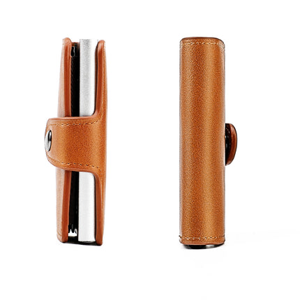 Brown Wallet, Men's Blocking Card Holder  Wallet With Hasp Closure,Credit Gifts For Men