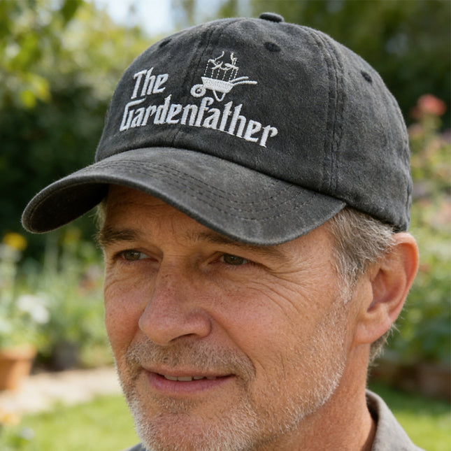 Black The Garden Father Hat For Men, Funny Adjustable Cotton Embroidered Gardeners Dad Baseball Cap