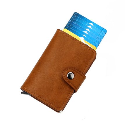 Brown Wallet, Men's Blocking Card Holder  Wallet With Hasp Closure,Credit Gifts For Men